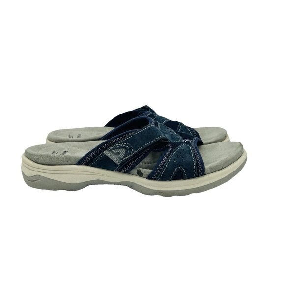Earth Origins Sandals Womens Size 8M Blue Gray Comfort Open Toe Adjustable Slide - Picture 1 of 11